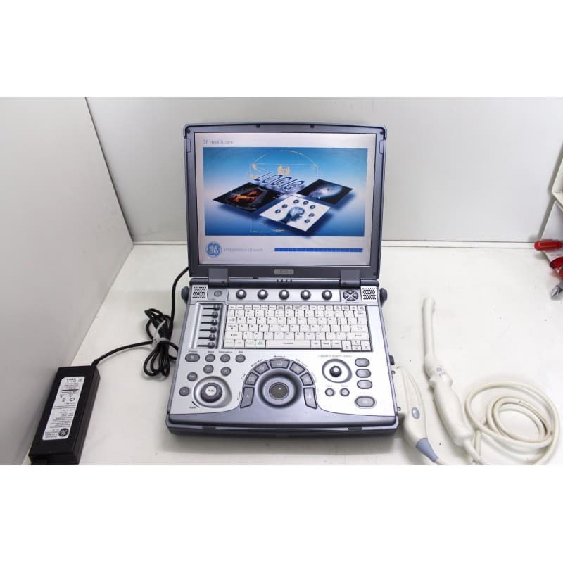 GE LOGIQ E portable BT07 ultrasound with 4C_RS _ E8C_RS tran